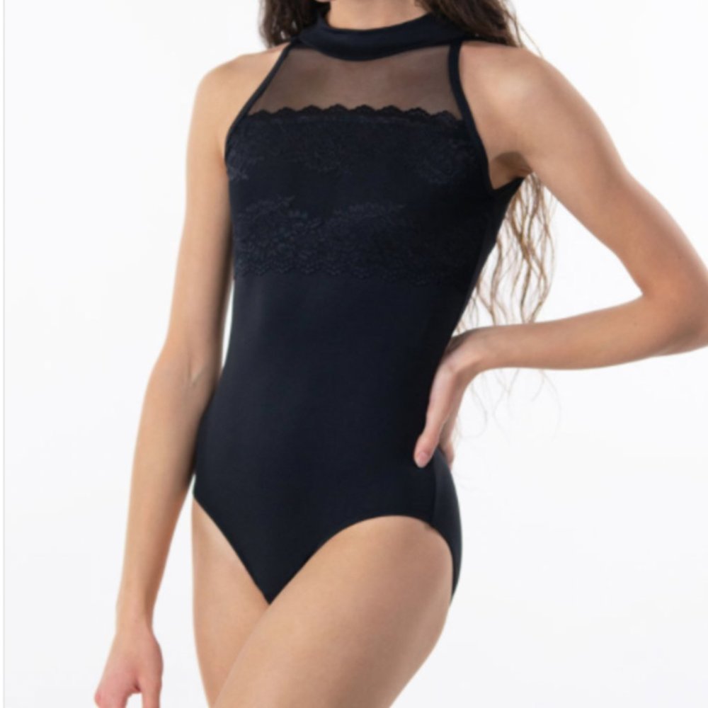 (NWT) Suffolk Summer Lace High Neck Leotard Size M